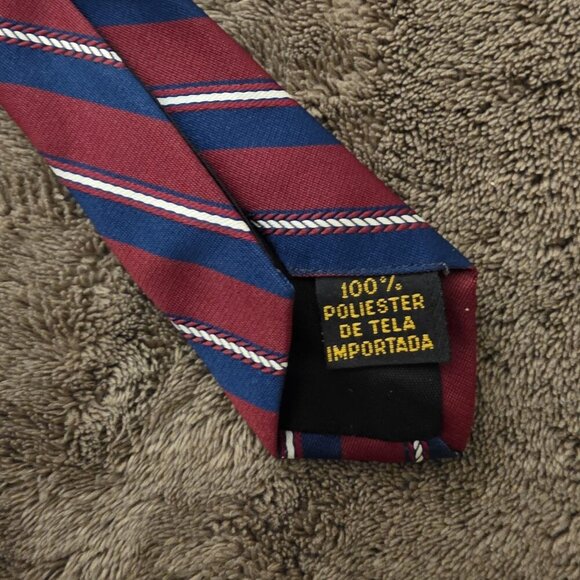 Givenchy Silk Tie Red Navy Blue Striped Luxury Necktie Italy - Picture 3 of 11